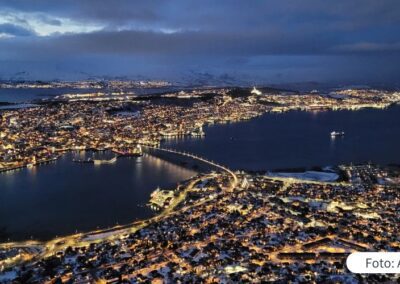 Abendliches Tromsø, Norwegen